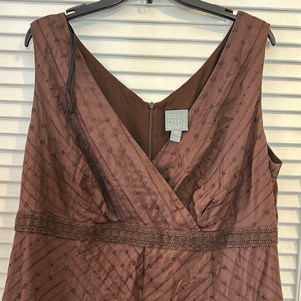 Rabbit Rabbit Rabbit Brown Midi Dress - 16W - Picture 3 of 5